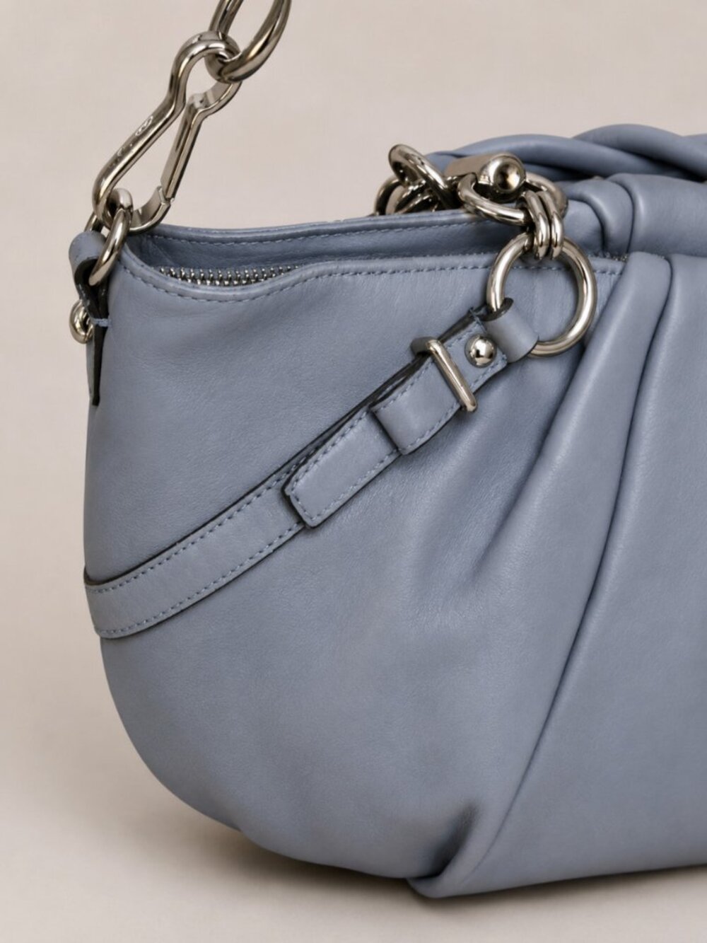 Coach Madison Sophia Slate Metallic Leather Satchel F22563 Convertible Shoulder - Picture 4 of 13